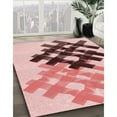 thumbnail image 3 of Ahgly Company Machine Washable Indoor Round Transitional Pink Area Rugs, 6' Round, 3 of 7