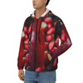 thumbnail image 3 of Wukai Berry Infused Refreshment Print Men's Zip-Up Hoodie,Fleece Full-Zip Hoodie for Men, Hooded Sweatshirt-Medium, 3 of 5