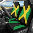 thumbnail image 2 of Xoenoiee Jamaican Flag Pattern Car Seat Covers Full Set of 2 Vehicle Bucket Seat Covers High Back Stretch Front Seats Cover Car Decor Accessories, 2 of 6