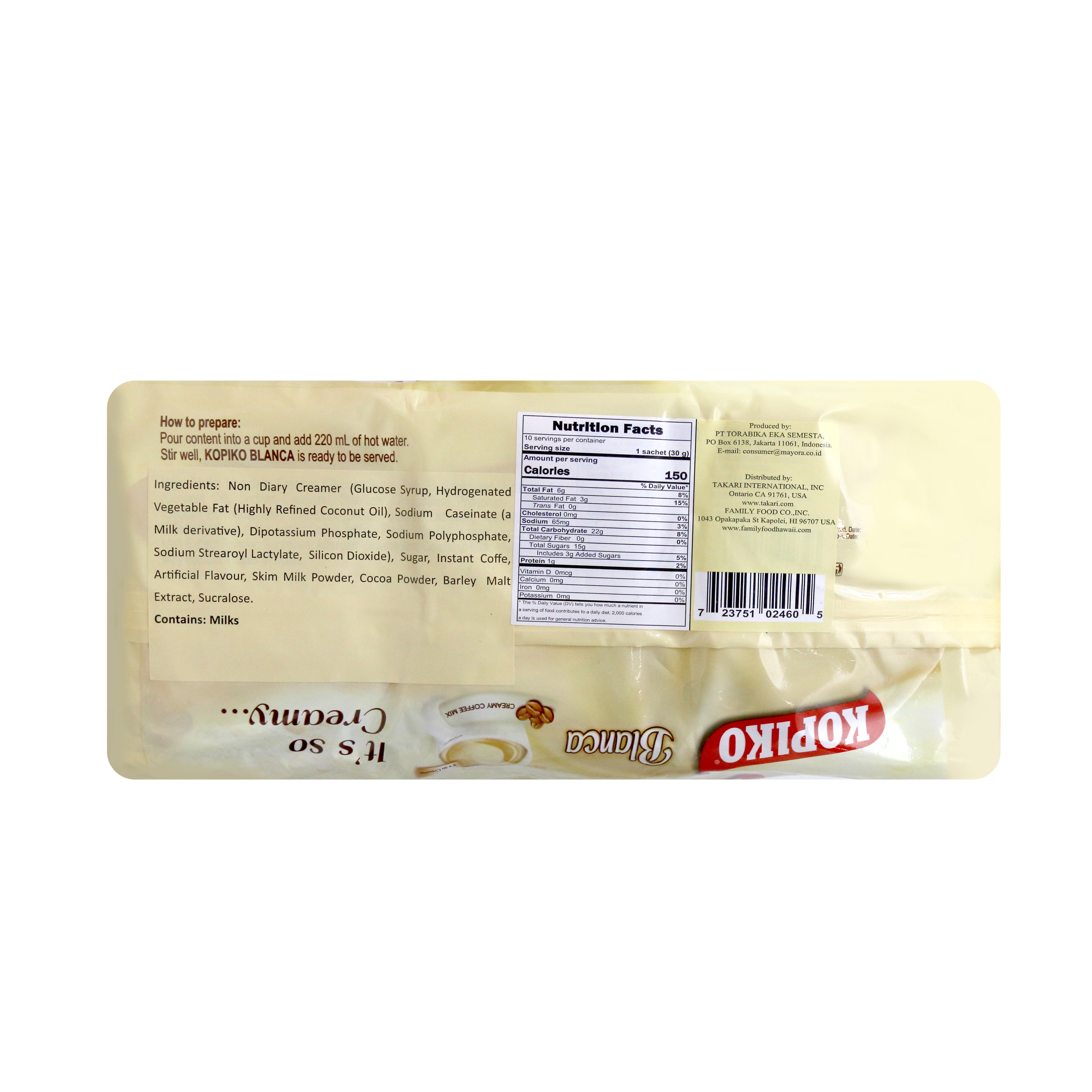 KOPIKO Creamy Instant Coffee Mix Blanca, 30 Convenient KOPIKO Creamy Instant Coffee Mix Blanca, 30 Convenient