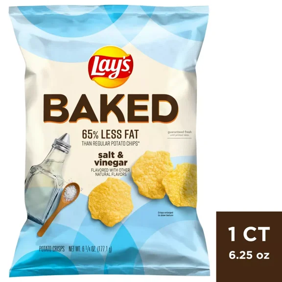 Baked Lay's Salt & Vinegar Potato Chips - 6.25oz