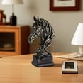 thumbnail image 6 of Mecorevxz 5" Animal Horses Head Bust Table Sculpture Retro Resin Home Decor Statue for Bedroom,Living Room,Dining Desk,Office,Study and Coffee Tables(Black), 6 of 7