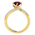thumbnail image 2 of Mauli Jewels Rings for Women 1.05 Carat Interwined Design Diamond And Created Ruby Ring 4-prong 14k Yellow Gold, 2 of 6