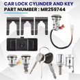 thumbnail image 4 of Car Lock Cylinder & Key for Mitsubishi Pajero Shogun Montero MK2 V31 V32 MR259744, 4 of 5