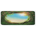 thumbnail image 1 of Tree Kitchen Mat, Enchanted Forest in Spring Fresh Growth Foliage Blossoms Fantasy, Plush Decorative Kitchen Mat with Non Slip Backing, 47" X 19", Green Pink Cocoa, by Ambesonne, 1 of 1