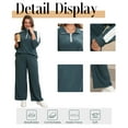 thumbnail image 5 of Cuteduck Women's Plus Size Fall Casual Half Zipper Collar 2-Piece Outfit Set Long Sleeve Wide Leg Pants Pajamas Set Pullover Breathable Lightweight Loungewear 1X-4X, 5 of 7