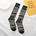 thumbnail image 6 of Women's Knee High Socks Distressed Thin Blue Line Flag Outdoor Casual Tube Socks, 6 of 7