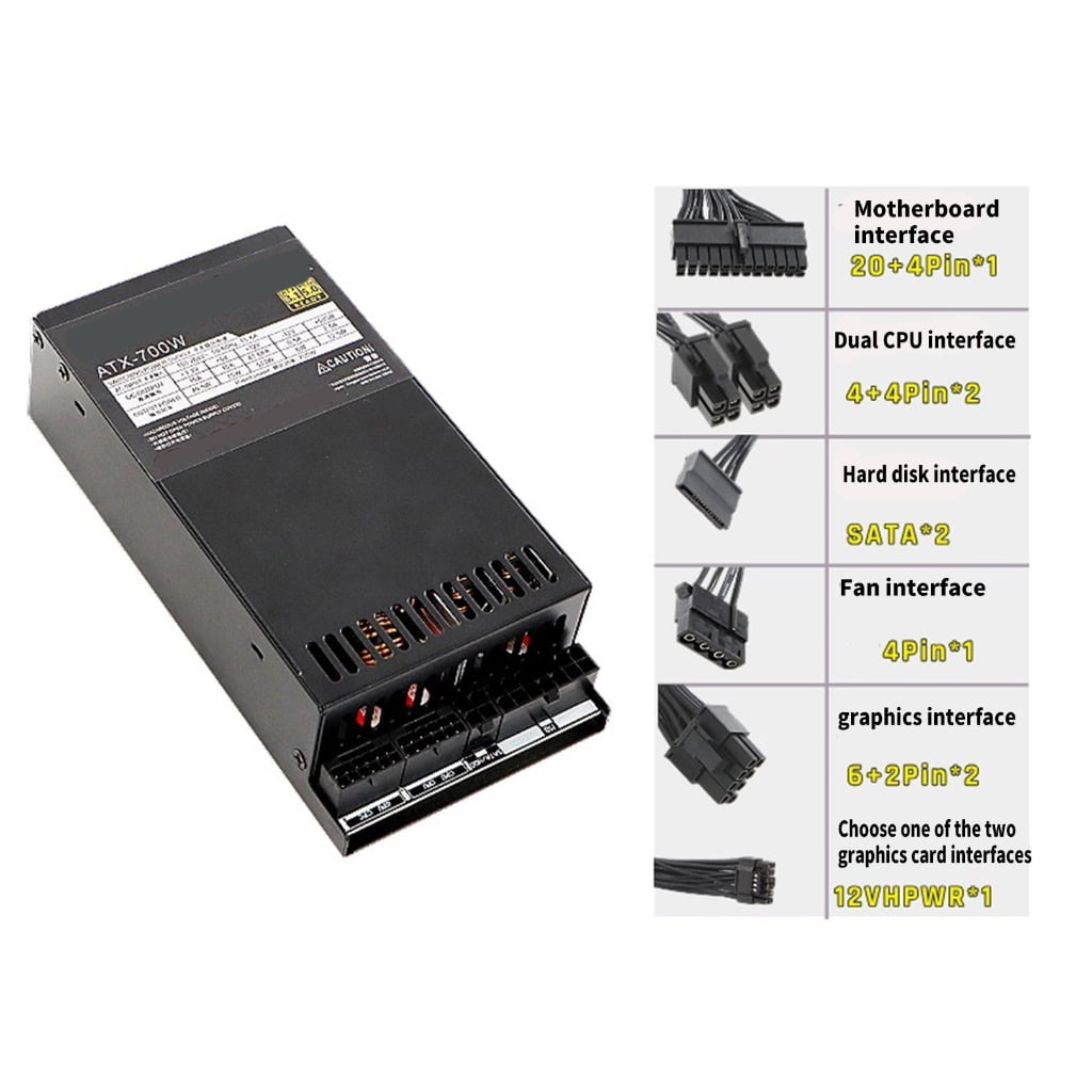 MOMOJIA Space Saving 700W Fully Power Supply Unit Computer Supplies for Gaming Server Desktop Power Supply Graphics Accessories