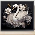thumbnail image 3 of Pintura de diamante 5D DIY Taladro redondo completo Kit de cisne 3D Decoración para el hogar Blanco, 3 of 9