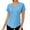 Blue, variant on WRKEKC Short Sleeve Shirts for Women, Summer T-Shirts for Women, Women's Summer Solid Color Short Sleeve Loose Pollover Crew Neck Breathable Sports Athletic T-Shirts