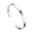 thumbnail image 2 of Joernso Men Bracelet Smooth Adjustable Stainless Steel Solid Color Women Bangle Adult Decoration, 2 of 8