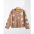 thumbnail image 1 of REDHOTYPE New Ladies Printed Sweater Small Autumn Chrysanthemum Embroidered Knit Long Sleeve Button Cardigan Jacket, 1 of 6