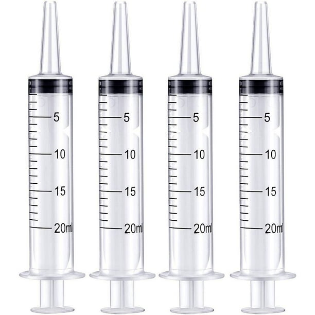 Jeringa de 20 ml para líquidos, orales, laboratorios científicos, medición, dispensación, con tapa, paquete de 20 jeringas de 20 ml