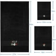thumbnail image 2 of DAN RIVER 100% Cotton Christmas Towel 3 Piece Set, Embroidered "LET IT SNOW" - Black | 1 Bath Towels, 1 Hand Towels & 1 Face Towels | Quick Dry, Soft & Absorbent Multipurpose Decorative Towel Set, 2 of 7