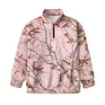 thumbnail image 4 of Uorisanigo Kids Girls Sweatshirt Casual Pink Camo Hunting Forest Long Sleeve Pullover Crop Top Oversized Quarter-Zip Pullover Jacket for Teen Girl School Athletic Tops Fall Fashion Outfits Clothes, 4 of 7