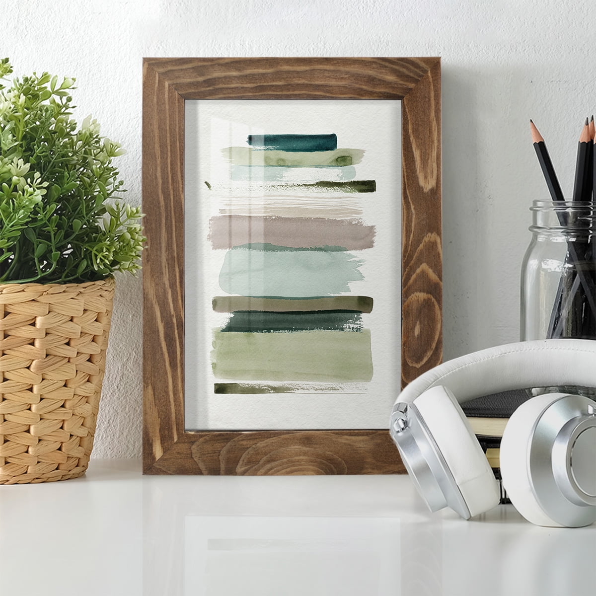 Grass Stains I - Framed Print w/glass - Walnut