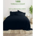 thumbnail image 2 of 1000TC Alaskan King Size 4PC Sheet Set - Premium 1000-Thread-Count 100% Egyptian Cotton, Fit Upto 21 inches Extra Deep Pockets Mattress - Navy Blue, 2 of 7