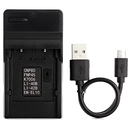 Cargador USB NP-45 para cámara Fujifilm FinePix JX250, JX400, J38, J10, J20, JX520, JX580, JX300, JX680, JX370, JV200, JV100, JZ250, JZ100, JZ300, T550, T200, T350, T310, T300, XP60, Z70 y más