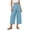 Light Blue, variant on Summer Cotton Linen Pants for Women Elastic High Waisted Wide Leg Pants Casual Loose Fit Lightweight Slacks Pleated with Pockets Light Blue L
