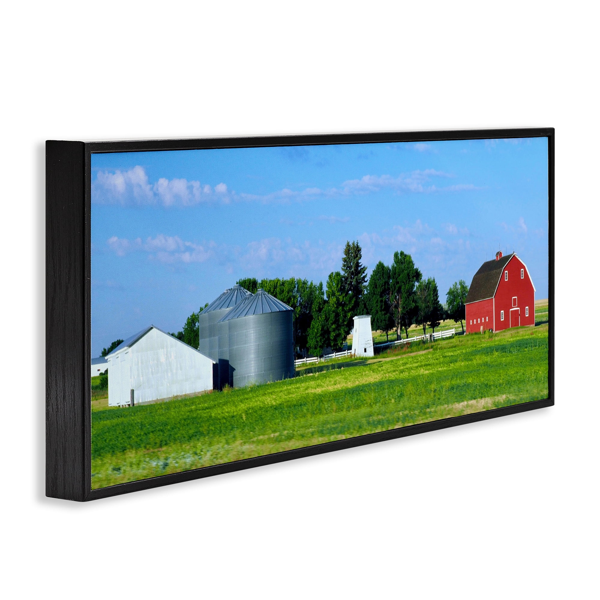 Stupell Industries Barn with Silo Black Framed Giclee Art, design by Gail Peck