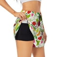 thumbnail image 2 of Bixox Women's Cartoon Vegetables pattern 2 in 1 Running Shorts - Lightweight Athletic Workout Gym Yoga Shorts Liner with Pockets - XX-Large, 2 of 7