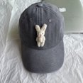 thumbnail image 2 of 1 Uds. Gorra de béisbol de conejito, protección solar informal de verano, gorro cálido de invierno, 2 of 5