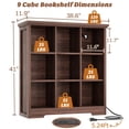 thumbnail image 6 of Homieasy 9 Cube Storage Organizer with Charging Station, 41'' Tall Wooden Cube Bookcase for Living Room, Bedroom, Walnut, 6 of 6