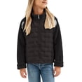 thumbnail image 3 of CPNG Girls Fleece Quilted Jacket Solid Color Stand Collar Full Zip Long Sleeve Jacket Spring Autumn Winter Lightweight Warm Outdoor Casual Coat, 3 of 8