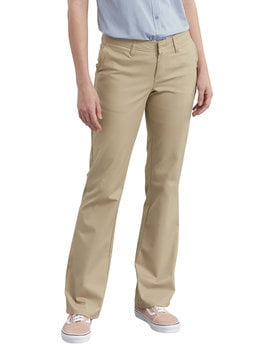 Dickies Womens Flat Front Stretch Twill Pant Slim Fit Bootcut 