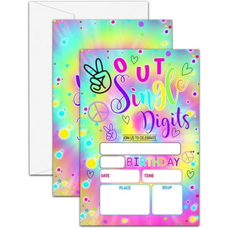 Tie Dye Birthday Party Invitations - Tie Dye Party Supplies - Fill in The  Bla