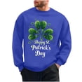 thumbnail image 2 of QUNYINEY Blue Sweatshirt Men St Patricks Day Casual Long Sleeve Crew Neck Tops Drop Shoulder Pullover Loose Sweatshirts, 2 of 8