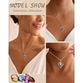 thumbnail image 4 of Yndra Heart Necklace for Women,S925 Sterling Silver September Sapphire Birthstone Crown Pendant Necklace,Jewelry Gift for Her Wife Mom Girlfriend,Birthday Valentine’s Day Mother’s Day Gift, 4 of 11