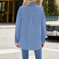 thumbnail image 4 of Utoimkio Women's Button Down Solid Color Shirts Classic Fit Long Sleeve Collared Tops Work Office Blouses for Women, 4 of 8