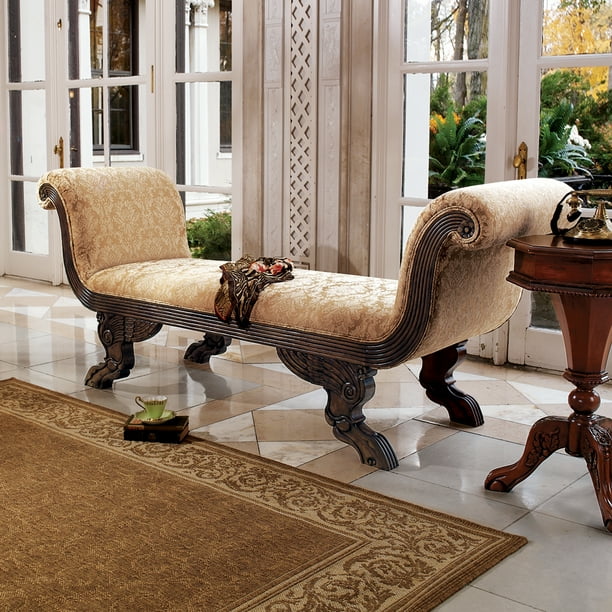 Design Toscano The Veronique Double Rolled Arm Chaise Com Veronique Double Rolled Arm Chaise, Double Arm Chaise