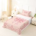 thumbnail image 3 of spefrowx Vintage Pink Bow Twin Sheets for Women Girls, Boho Damask Floral Bedding, 3pcs, 1 Flat Sheet, 1 Fitted Sheet and 1 Pillowcase, 3 of 6