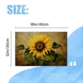 thumbnail image 2 of Bahomeck Placemats Set Of 4 Rectangle Linen Cotton Placemats For Dining Table Fade Resistance Washable Heat Resistant，18*12Inch,Beautiful Sunflower With Leaves On Antique Background, 2 of 4