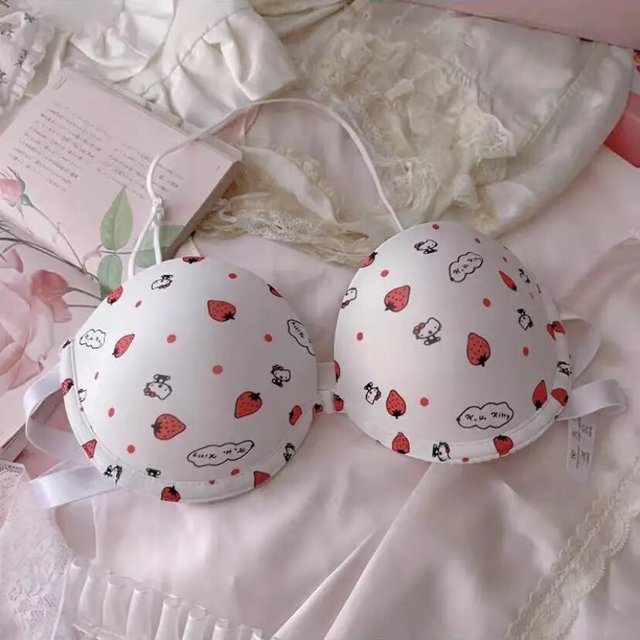 Sanrio Bra Set Hello Kitty Kawaii Sweet Underwear Panties and Bra Set Push-Up Bra Comic Underwear Sexy Pure Desire Bra Girl Gift