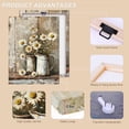 thumbnail image 7 of Framed Rustic Farmhouse Floral Daisy Canvas Wall Art, Farmhouse Bathroom Decor Wall Art Prints Rustic White Daisy Flower Bedroom Pictures Country Flower Wall Decor for Living Room 16x20inch, 7 of 7