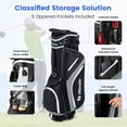 thumbnail image 4 of Topbuy 14-Way Top Divider Golf Bag with Stand Lightweight Golf Stand Bag with Dual Shoulder Straps Grey, 4 of 9