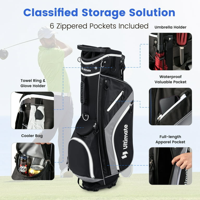 Topbuy 14-Way Top Divider Golf Bag with Stand Lightweight Topbuy 14-Way Top Divider Golf Bag with Stand Lightweight