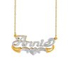 Personalized Name Necklace with Beading and Rhodium on Name, Heart and Tail