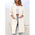 thumbnail image 3 of Cardigan para Mujer PRETTYGARDEN Otoño 2025 Frente Abierto con Bolsillos S, 3 of 8