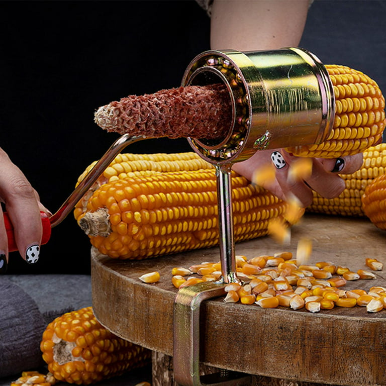 Cuticate Corn Strip Thresher Hand Crank Corn Sheller Machine, Manual Corn On The COB ,Handy Corn Strip Tool for Home Kitchen Families, Size: 25X8CM, Other