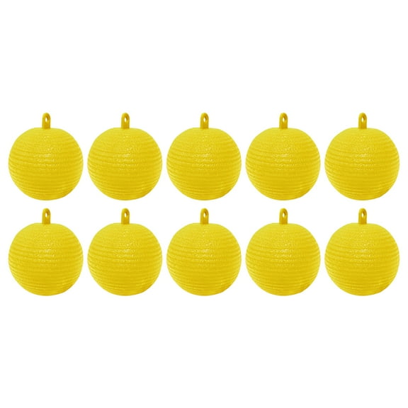 Yucurem 10pcs Fruit Fly Traps Ball Flying Insects Traps Ball for Indoor Outdoor Gardening Supplies (yellow)