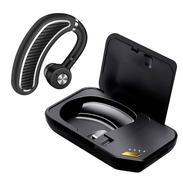 Cateissary Manos libres inalámbrico Bluetooth auricular Bluetooth auriculares auriculares con micrófono auricular funda para para Cables de audio/vídeo plata negra mejora