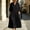 Black, variant on Zeijnsda Womens Long Dresses Spring Summer 3/4 Sleeved Shirt Dresses Lapel Button Maxi Shirt Dresses Solid Color Cotton-Linen Midi Dresses for Casual Daily Outfit