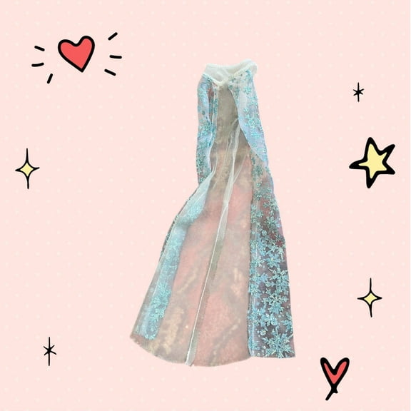 Lol Surprise doll OMG Bartz Elsa Frozen Princess Snowflake Cape Doll Clothing White Blue Costume