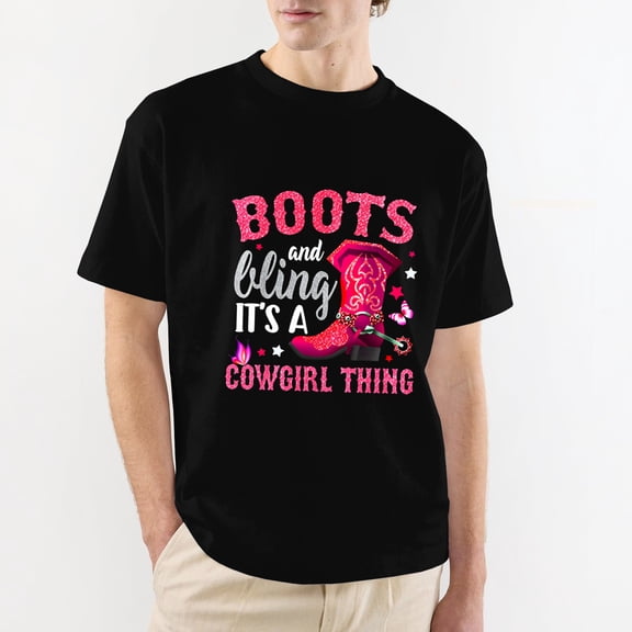 Boots Cowgirl Thing Country Life Western Womens Girls T-Shirt,OdeJous Funny Clothing Black S