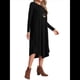 thumbnail image 2 of Vestido Informal Holgado de Cuello Redondo y Larga para Mujer, con Bolsillos Inclinados y Dobladillo Curvo. Negro L, 2 of 9