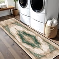 thumbnail image 3 of Emerald Green Runner Rug, Vintage Bohemian Hallway Runner, Non-Slip Washable Oriental Floor Mat for Entryway Kitchen, 60x18in/5x1.5ft, 3 of 9